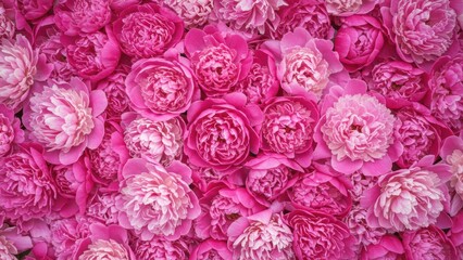 Close up of vibrant pink peonies creating a decorative floral background for events Evokes beauty and celebration