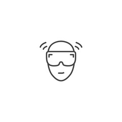 Virtual reality headset icon for technology and entertainment themes