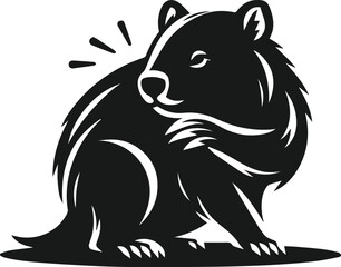 Wombat silhouette vector