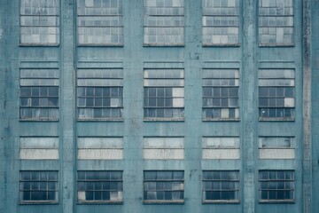 Timeless Facade of an Industrial Building with Rows of Windows
