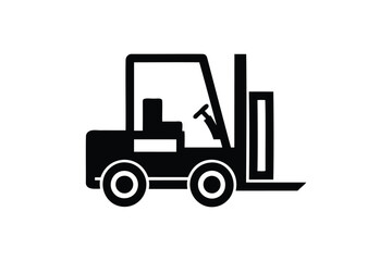 Naklejka premium Forklift on white background