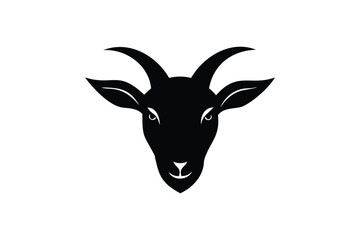 Goat head icon silhouette on white background