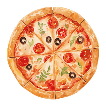Naklejki Neapolitan pizza illustration food art vector
