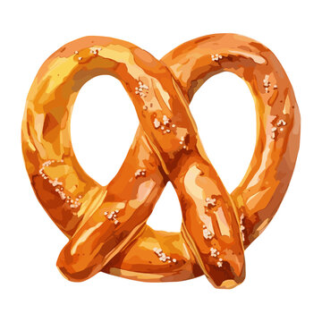 recommend clip art: Pretzel illustration watercolor food vector