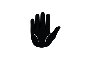 Obraz premium Black hand icon silhouette on white background