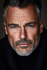 Fototapeta premium Portrait of a Handsome Man with Flawless Skin and a Confident Smile