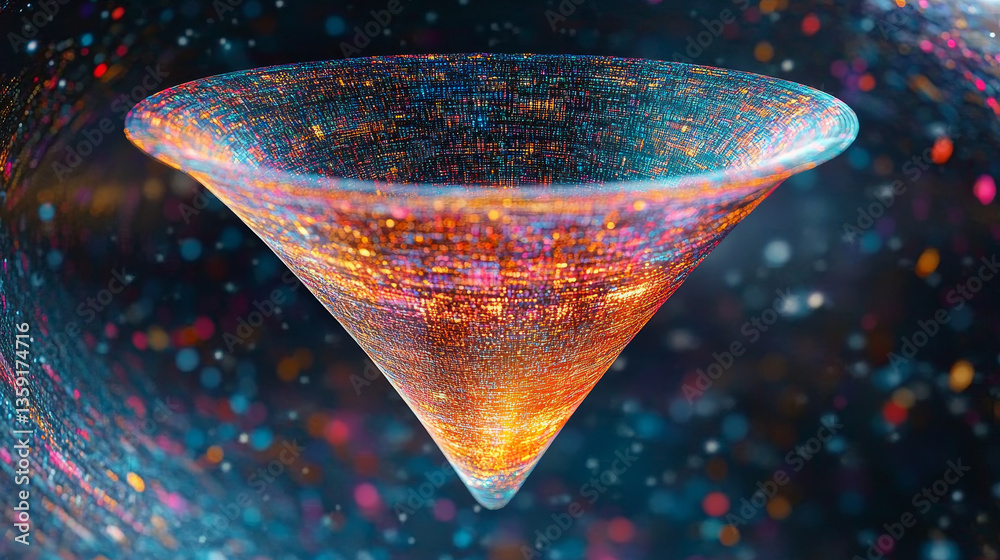 Poster big data. processing an array of information. global digital network. 3d illustration of a space fun