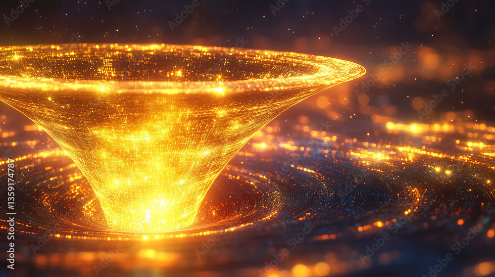 Poster big data. processing an array of information. global digital network. 3d illustration of a space fun