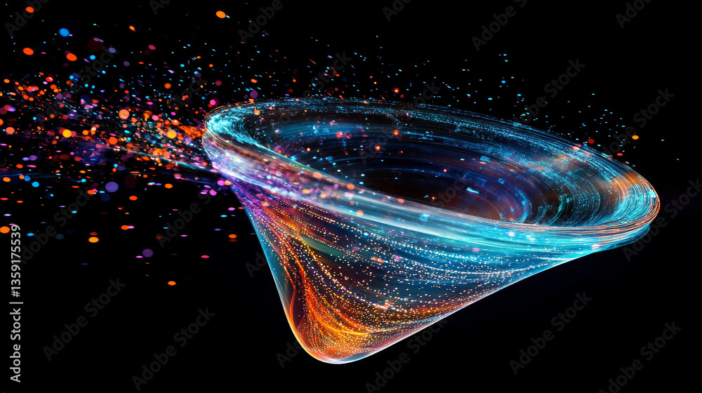 Poster big data. processing an array of information. global digital network. 3d illustration of a space fun