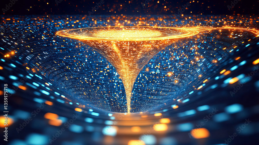 Poster big data. processing an array of information. global digital network. 3d illustration of a space fun