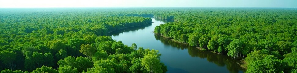 A stunning aerial view of the vast and lush Florida Everglades showcasing its intricate network of wetlands and wildlife habitats,  outdoors,  flora