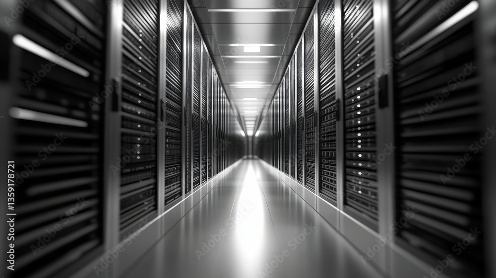 Poster big data 3d illustration. neural network and cloud technologies. global database and artificial inte