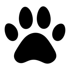 Silhouette of a dog paw print black logo vector