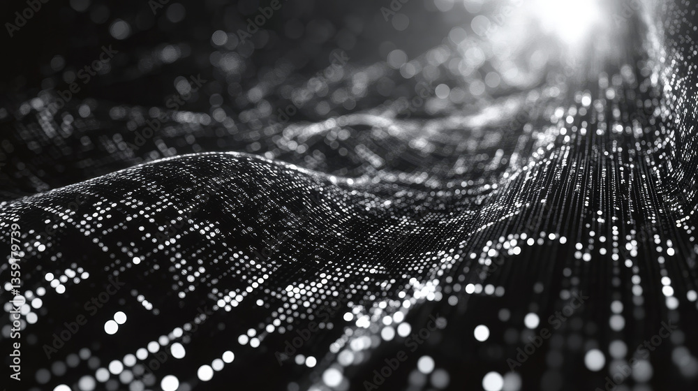 Poster data stream. big data 3d illustration. neural network and cloud technologies. global database and ar