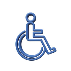 Sleek 3D Line Wheelchair Accessibility Symbol