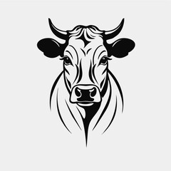 Minimalist Cow Vector Illustration Logo
