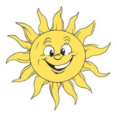 Sun illustration sunflower daffodil vector