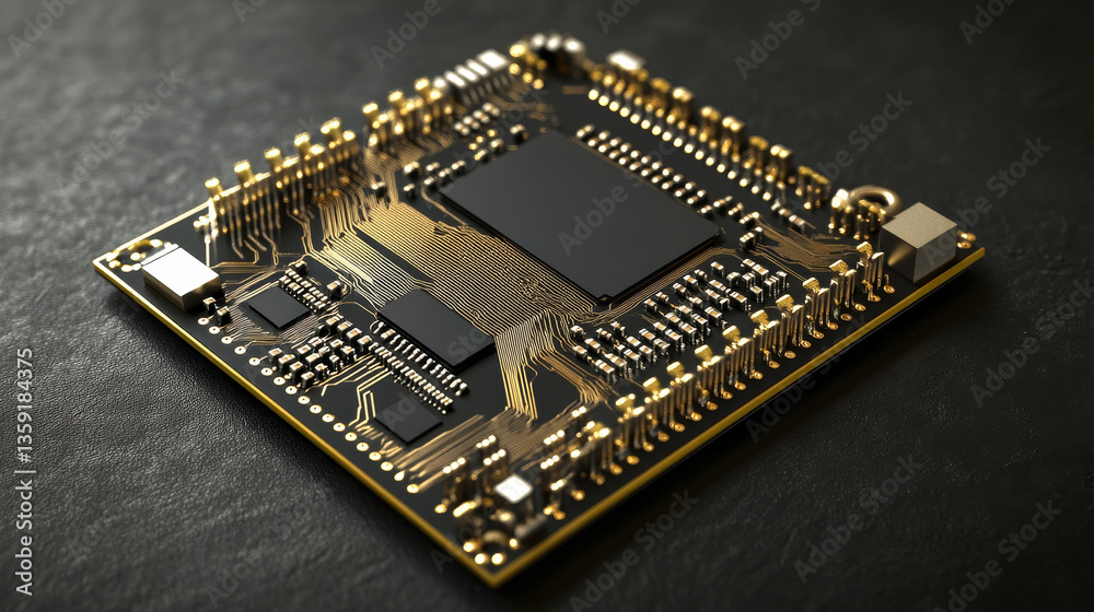 Poster database in global cyberspace 3d illustration. new power quantum processor. blockchain technology an