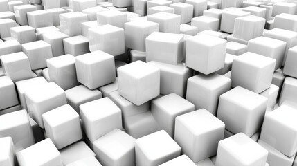 White cubes create modern 3D chaotic pattern