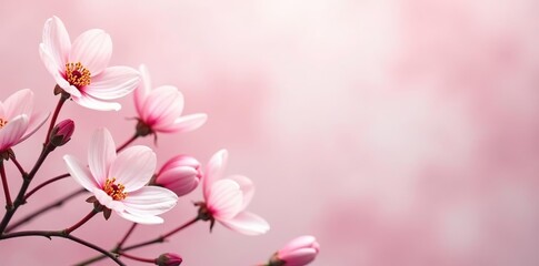 Background with delicate pink and white flowers on a soft pastel backdrop,  spring,  beauty