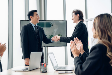 Business people are working and brainstorming discussed about work.