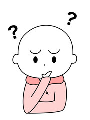 考える人物イラスト　赤色