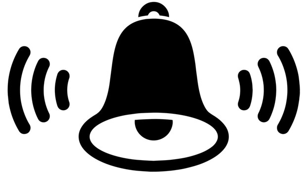 A bell icon with two curved lines on either side, symbolizing sound or vibration, often used in notification systems, alerts, or to grab attention, communication and urgency in digital or traditional 