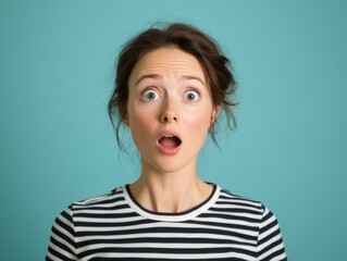 Surprised woman with mouth open