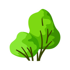 Stylized bush with leaves. Natural summer or spring image.