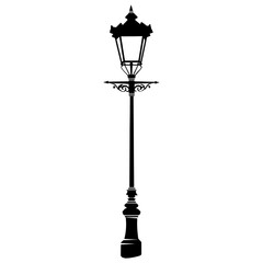 Obraz premium Vintage streetlights silhouette lamp illustration vector