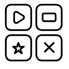 social media and contact icons set 2025 in black and white. social network logo in round square circle outline style. latest vector editorial collection 