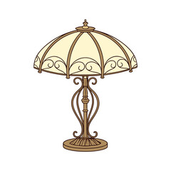 Table desk lamp vector line art design