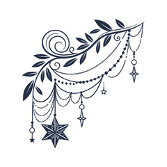 Elegant wedding ornament decoration line art design