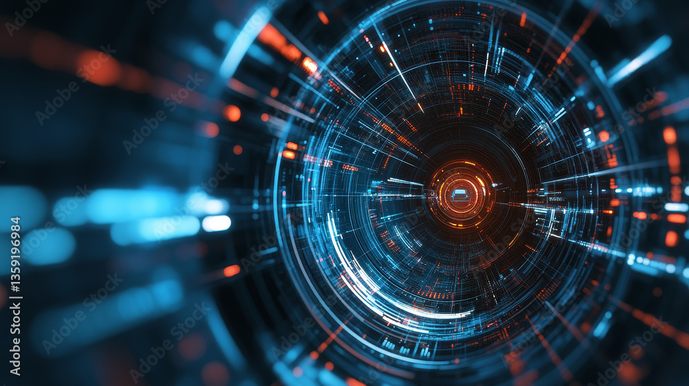 Poster artificial intelligence 3d illustration. digital technologies in cyberspace of future. cybersecurity