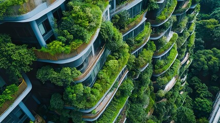 Sustainable cityscape green parks woven into urban design efficient public transit renewable energy grids serene community vibe 