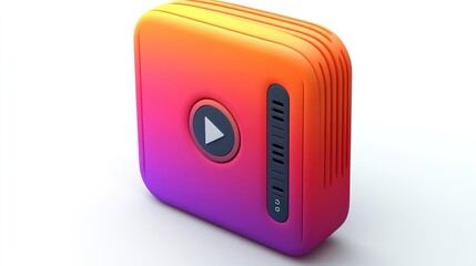 Obraz premium Colorful portable media player with play button and volume control