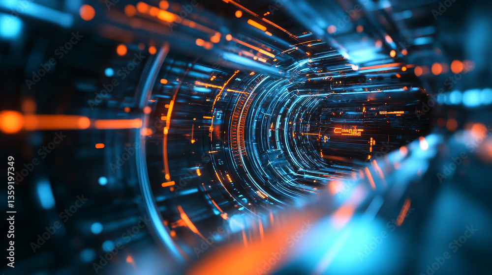 Poster artificial intelligence 3d illustration. digital technologies in cyberspace of future. cybersecurity