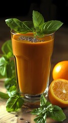 Refreshing Orange Basil Smoothie Recipe with Chia Seeds