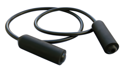 Exercise equipment 3D concept Jump rope with handles for fitness and exercise routines.