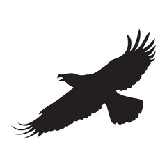 Silhouette Eagle Flying Vector Art Nature Bird Design