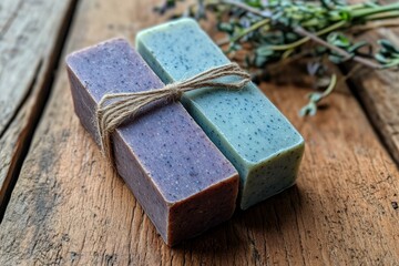 Nature's touch with artisan-crafted soaps wrapped in sustainable packaging Generative AI