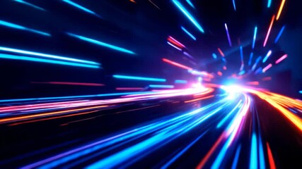  A countdown timer rapidly accelerating with neon light trails - Powered by Adobe