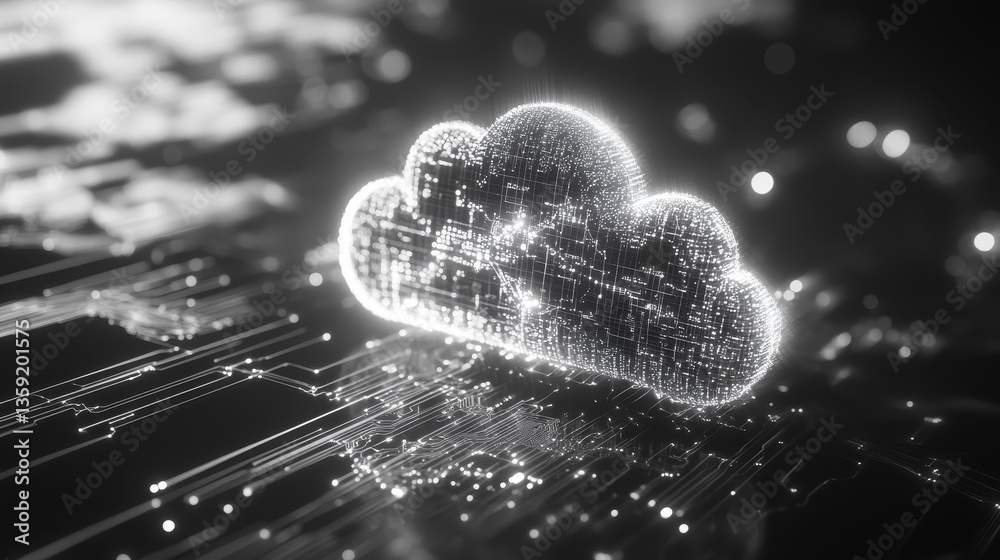 Poster big data 3d illustration. neural network and cloud technologies. global database and artificial inte