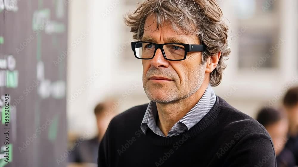 Poster University Teacher Instructing Students in a Classroom Setting Generative AI