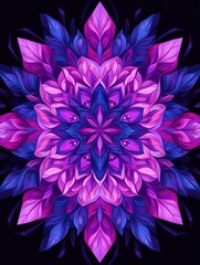 Obraz premium Abstract pink and purple floral fractal blooms with delicate petals