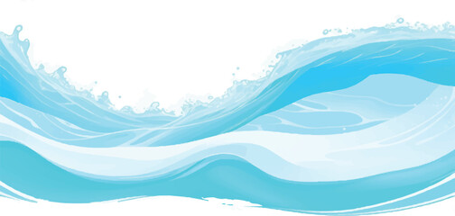 Tranquil Water Wave Background Featuring a Beautiful Watercolor Texture in Soft Shades of Blue and Green, Perfect for Elegant and Calm Ocean-Themed Visual Design Work.
