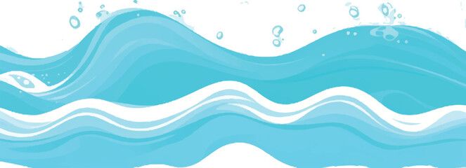 Peaceful Ocean Wave Design with Gentle Watercolor Touches in Soft Blue and Green, Ideal for Elegant Backgrounds and Creative Projects Focused on Calm Water Themes.
