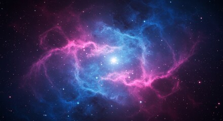 Obraz premium A vibrant nebula showcasing bright stars and cosmic colors in space
