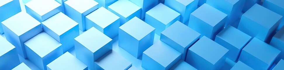 Obraz premium Abstract background featuring a geometric pattern of blue and white cubes, white, background