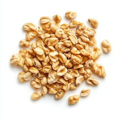 Organic sunflower seeds, a healthy snack, isolated in a white closeup